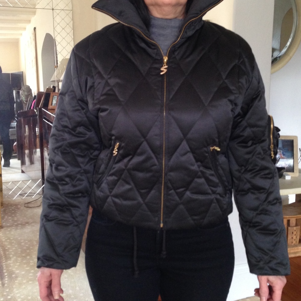 Bogner black quilted ski jacket